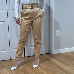Uterque paperbag belted trousers